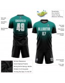 Best Pro Custom Aqua White-Black Sublimation Fade Fashion Soccer Uniform Jersey