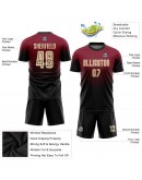 Best Pro Custom Crimson Cream-Black Sublimation Fade Fashion Soccer Uniform Jersey