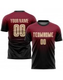 Best Pro Custom Crimson Cream-Black Sublimation Fade Fashion Soccer Uniform Jersey